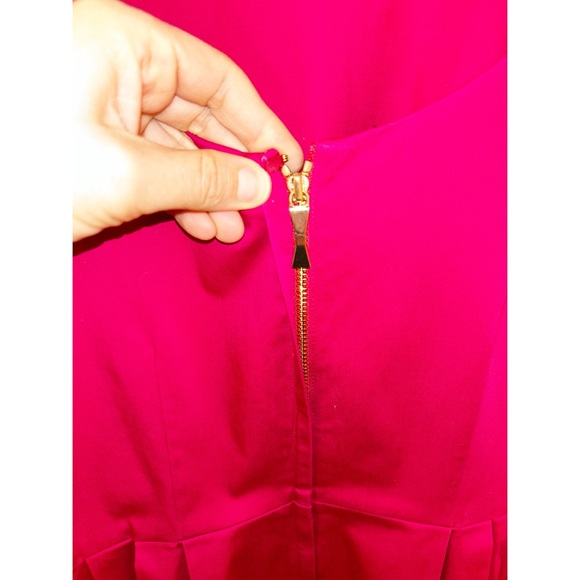 KATE SPADE Bateau Neck Fit and Flare A-Line Sleevess Dress in Bold Pink SZ: 4 - Picture 12 of 16